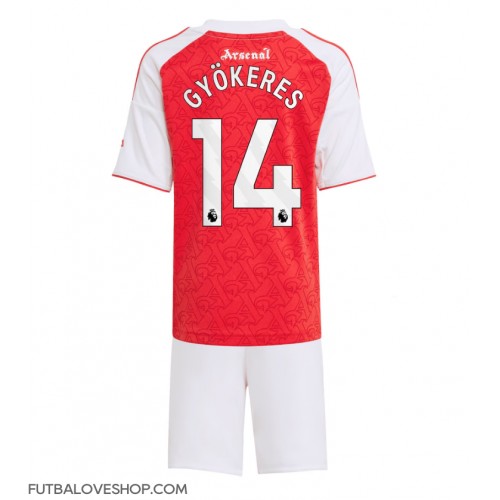 Dres Arsenal Viktor Gyokeres #14 Domáci pre deti 2025-26 Krátky Rukáv (+ trenírky)